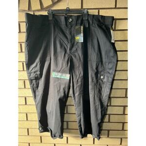 Lee Plus Sz 24W Black Ultra Lux Comfort Capri Pants Mid Rise Flex Waistband NWT